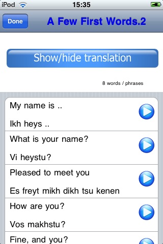 Pocket Polyglot Yiddish screenshot 3