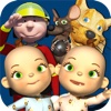 Talking Friends - Baby Twins, Firefighter, Princess, Cat and Mouse