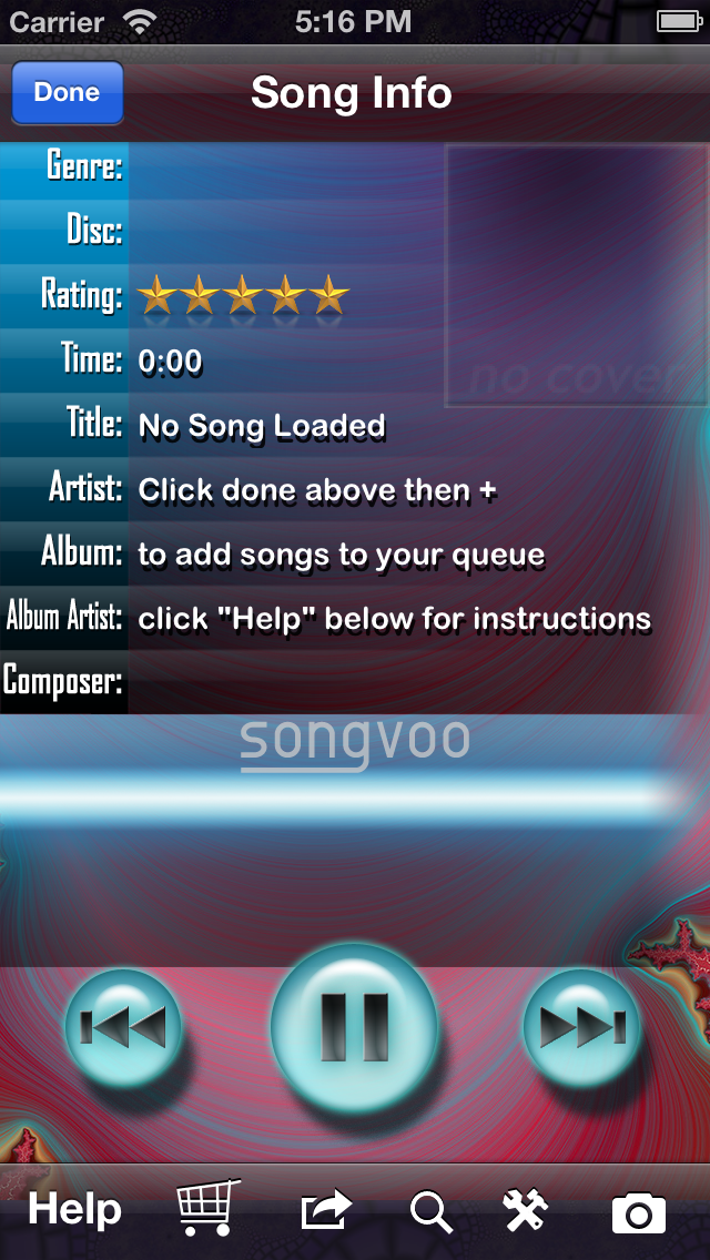 Screenshot #2 pour songvoo free - Replacement music player to see what you are listening to