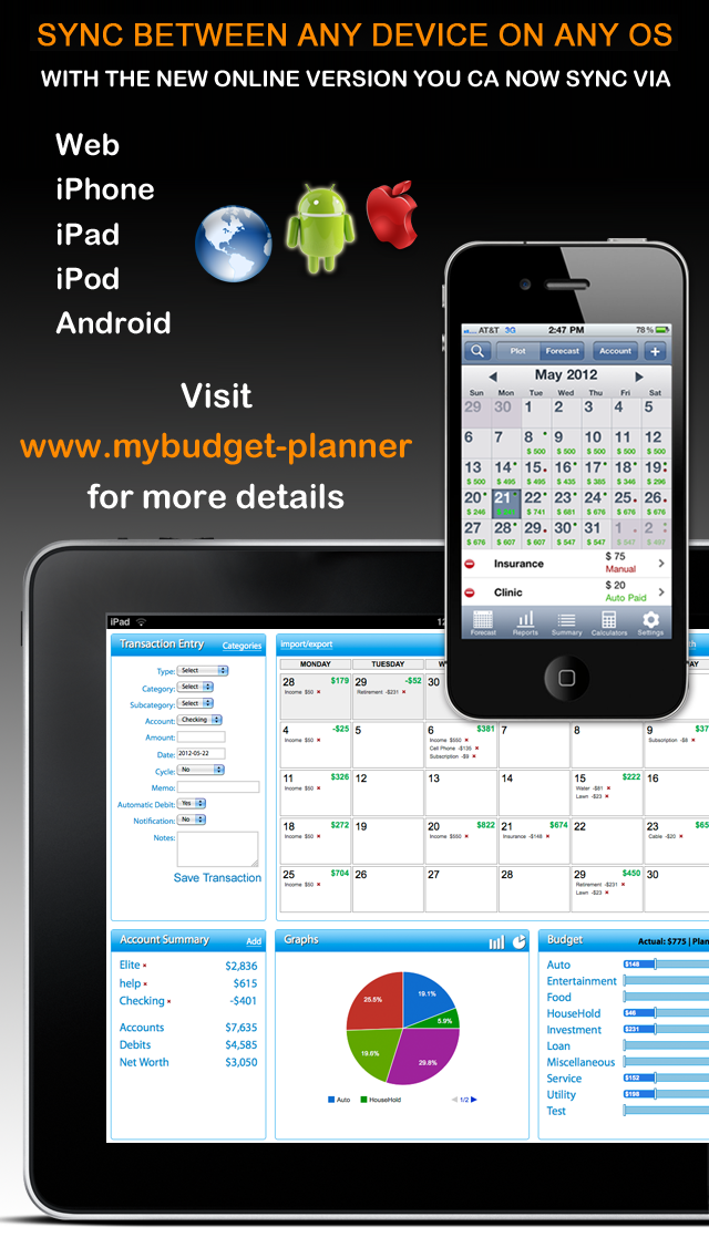 Screenshot #2 for Budget Planner & Web Sync (income and expense balance calendar)