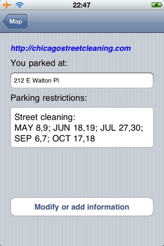 Chicago Street Cleaning screenshot 2