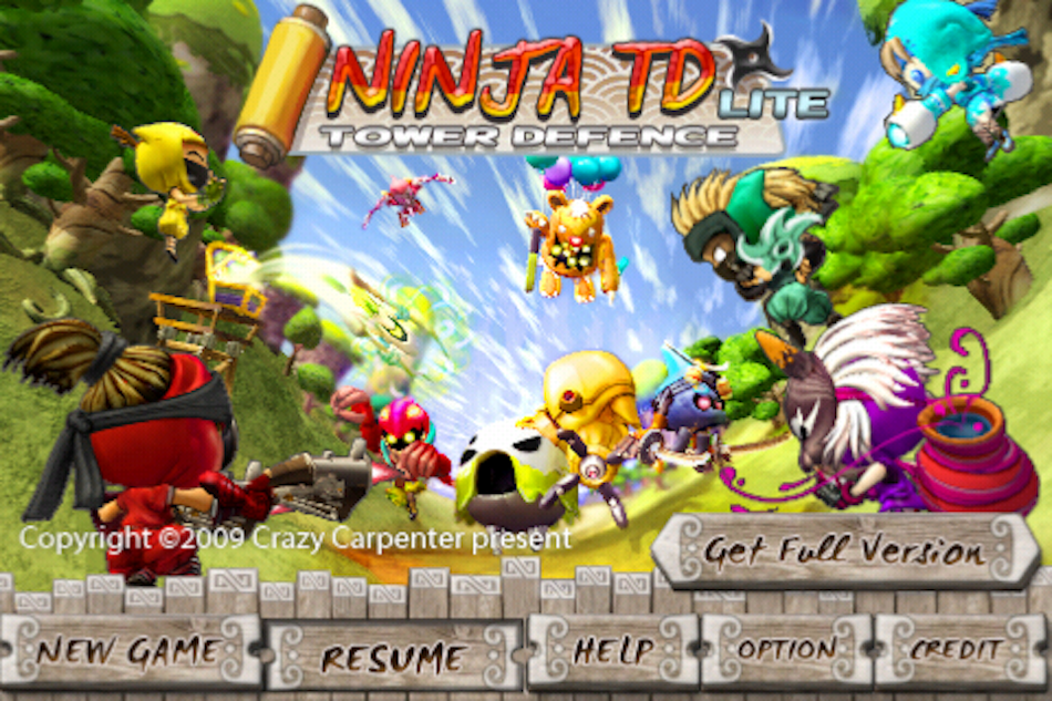 #1. Ninja TD Lite (iOS) By: Crazy Carpenter