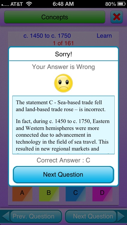 QVprep AP World History : Learn Test Review for AP advanced placement World History for SAT Subject test, for College History majors, Schools, Colleges and exam preparation screenshot-4