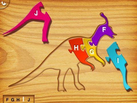 Screenshot #5 pour Mes Premiers Puzzles en Bois : les Dinosaures - Un jeu gratuit de Puzzle pour Enfants pour Apprendre l'Alphabet