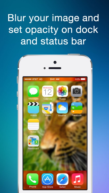 Color Statusbar and dock wallpaper creator with blur