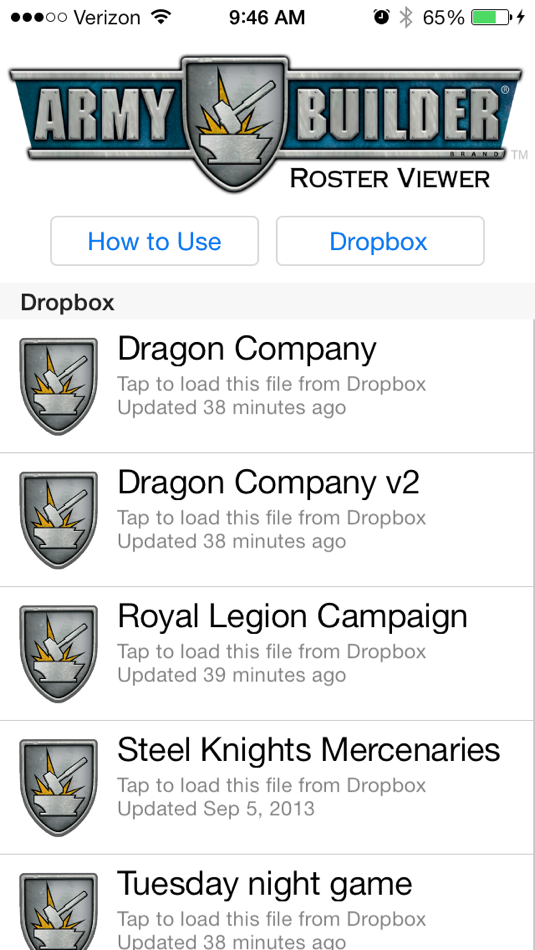 #1. Army Builder Roster Viewer (iOS) Podle: Lone Wolf Development