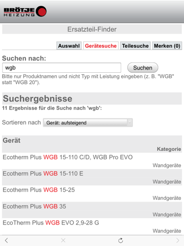 Screenshot #6 pour BROETJE Ersatzteil App