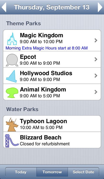 Walt Disney World Park Hours