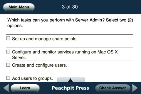 Test Yourself for Mac OS X  Server v10.6 Essent... screenshot 2