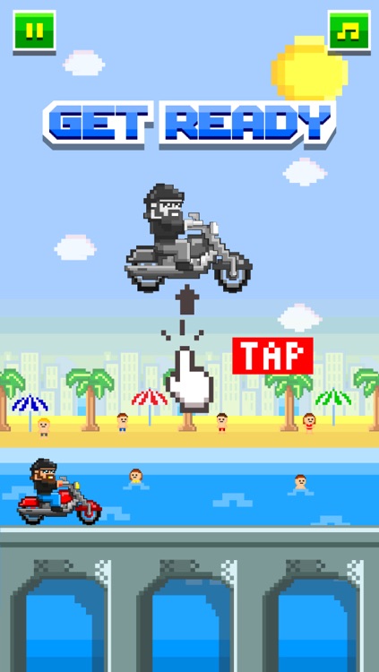 Beach Bikers - Free Retro 8-bit Pixel Motorcycle Games