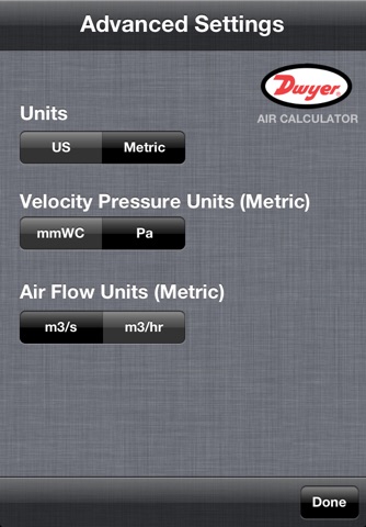 Dwyer Air Velocity and Flow Calculator screenshot 4