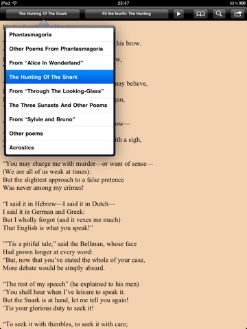 Carroll: 101 Poems for iPad screenshot 4