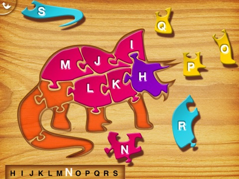 Screenshot #4 pour Mes Premiers Puzzles en Bois : les Dinosaures - Un jeu gratuit de Puzzle pour Enfants pour Apprendre l'Alphabet