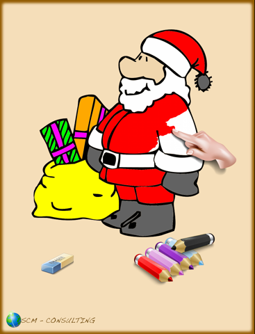 サンタクロース、クリスマスツリー、エルフ、および多くのiPadのための子供のための色〜24クリスマスの図面 - 無料のおすすめ画像1