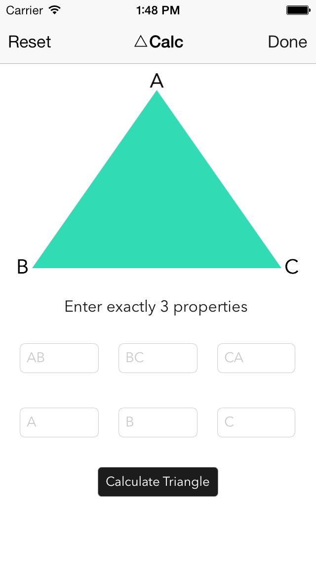 Screenshot #1 pour Triangle Solver for iOS 7