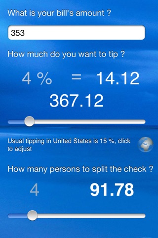 !iM: Tips calculator. screenshot 3