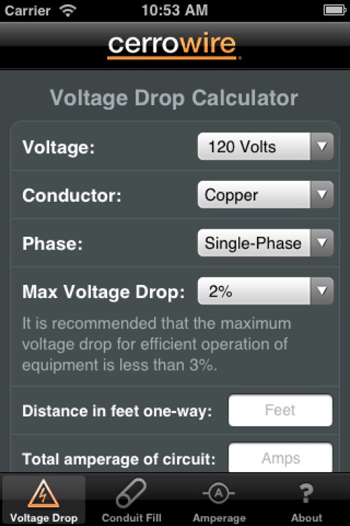 Cerrowire Electrical Calculator