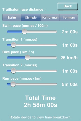 Triathlon Pace Calculator screenshot 2