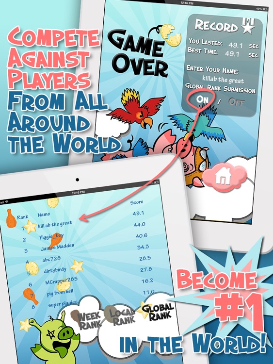 Attacking Birds vs Scared Piggies HD Free screenshot-3
