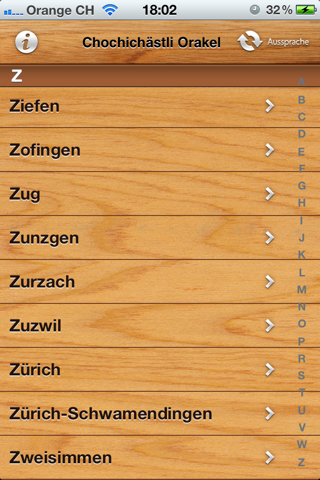 Chochichästli Orakel - Schweizer Dialekte Screenshot