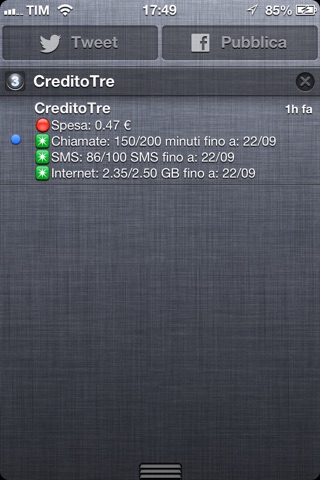 Credito per Tre - Soglie in WiFi e 3G screenshot 3