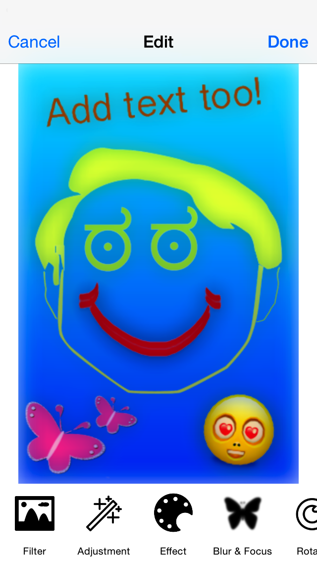 Screenshot #3 pour Dessin - tout en une seule Photo effets fou Image Cool Application avec des émoticônes et des émoticônes