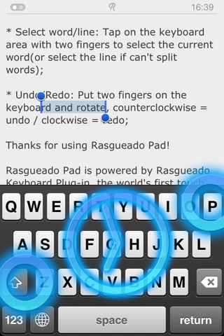 Rasgueado Pad: Text edit with gestures screenshot 3