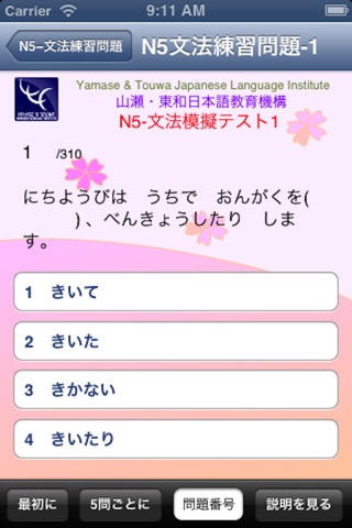 JLPT Ｎ５文法問題集 screenshot 2