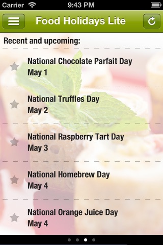 Food Holidays Lite screenshot 2