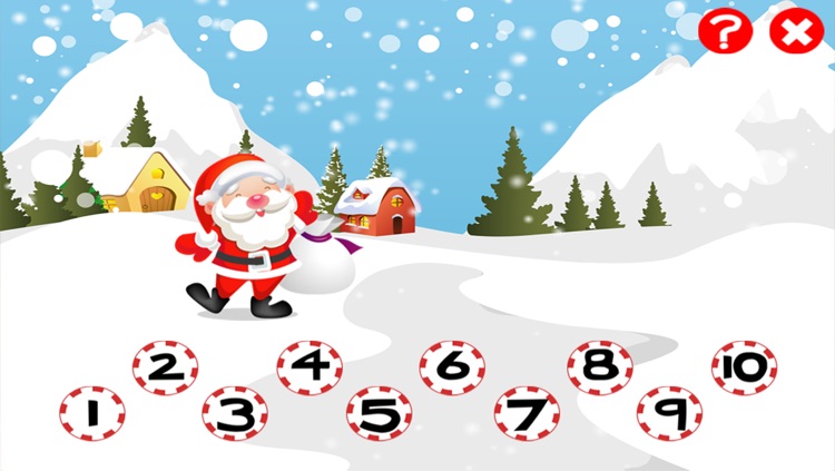 Christmas counting game for children: Learn to count the numbers 1-10 with Santa for Christmas