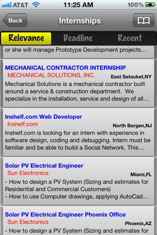 Internships screenshot 2