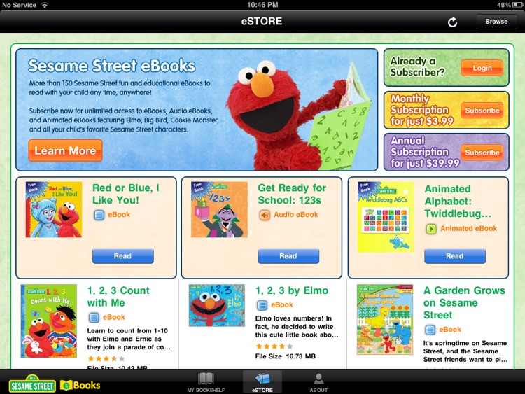 Sesame Street eBooks for iPad
