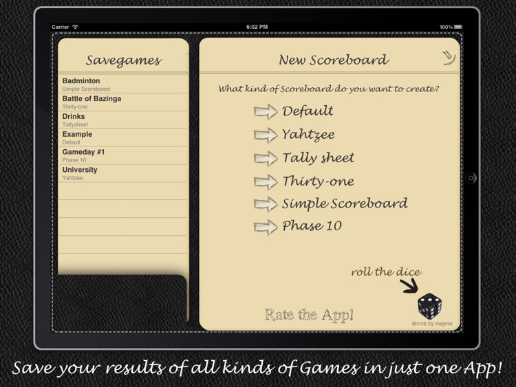 Scoreboard for iPad