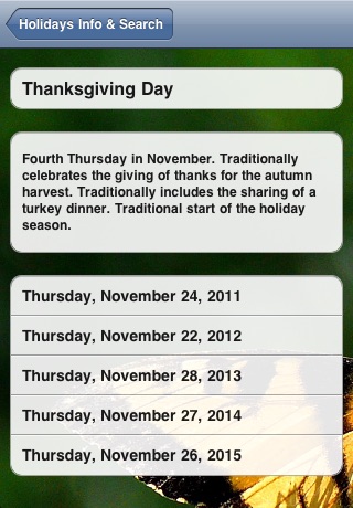 USA Holidays Calendar 2011-2015.