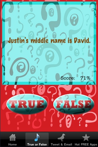 Bieber Fever True or False FREE screenshot 3