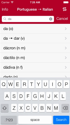 Italian-Portuguese Dictionary from Accio