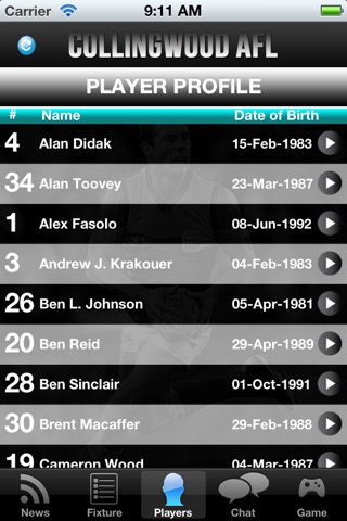 Collingwood AFL screenshot 4