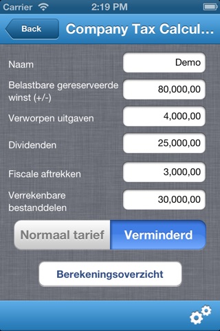 Company Tax Calculator. screenshot 2