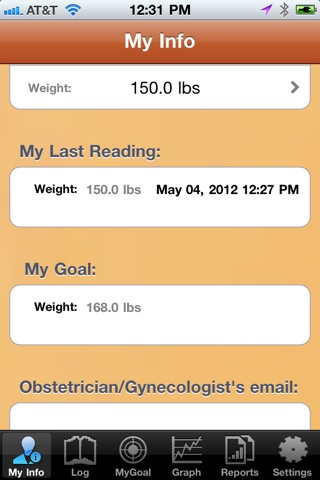 Pregnancy Weight Tracker Lite screenshot 2