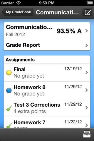 My Grades & Homework screenshot 2