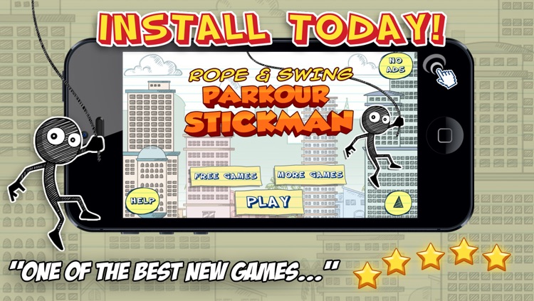 Rope And Swing Parkour Stick-man - Super Fun Run And Jump Kid Game FREE screenshot-4