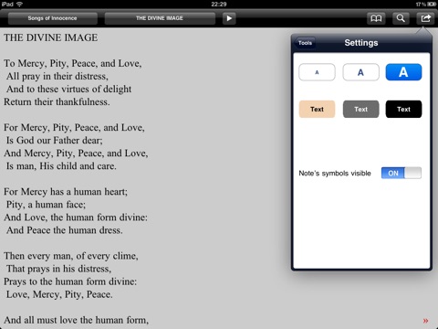 Blake: Complete poems for iPad screenshot 4