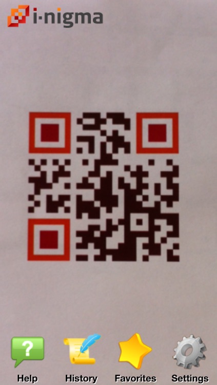 i-nigma QR Code, Data Matrix and 1D barcode reader