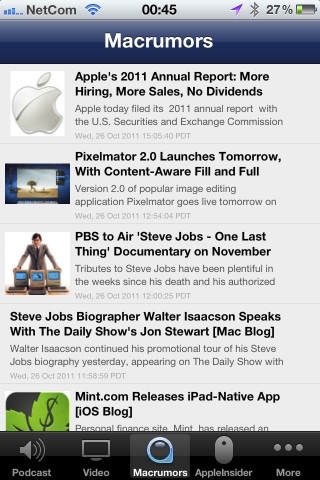 Mac News rss screenshot 2