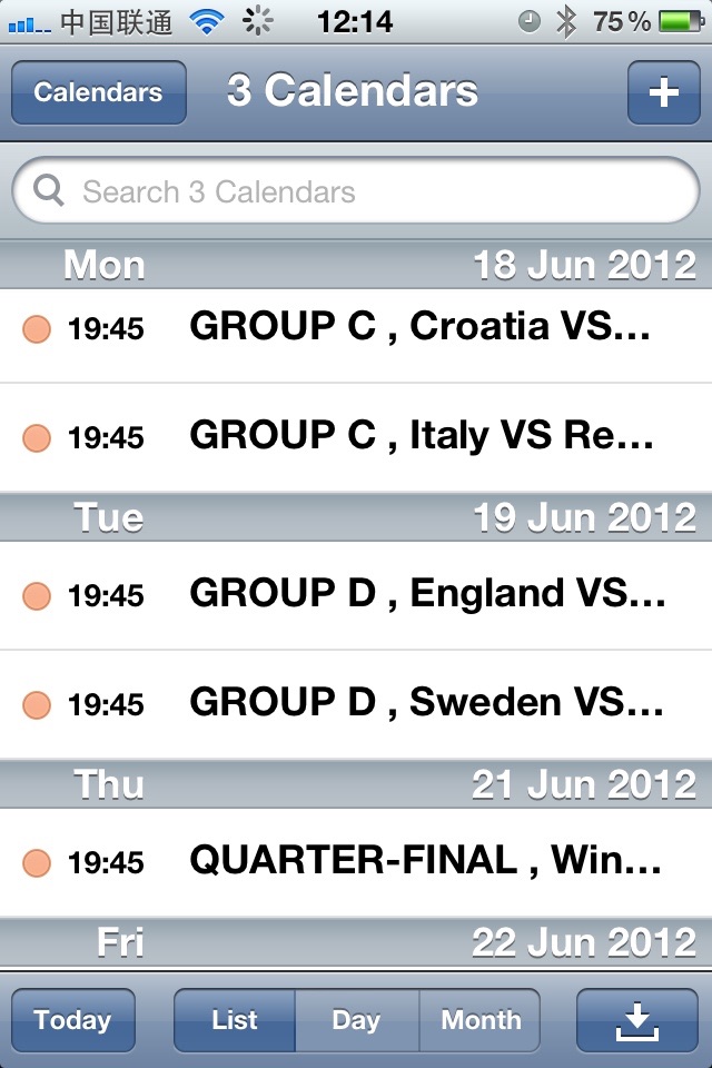 EURO2012 Calendar screenshot 4