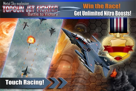 Metal Sky explosion - TopGun Jet Fighter Battle to Victory FREE Air Simulator screenshot 3