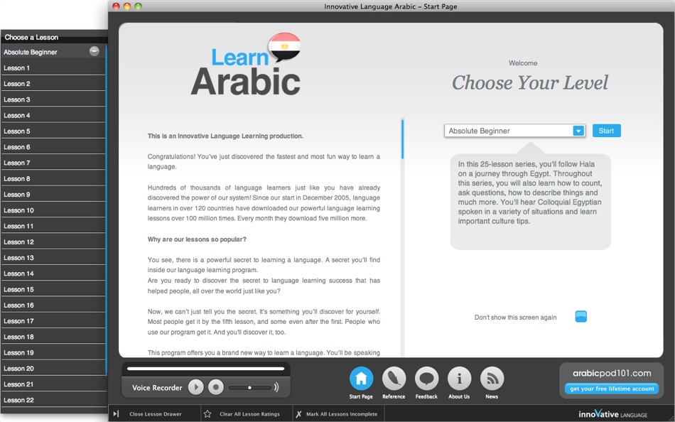 Learn Arabic - Absolute Beginner (Lessons 1 to 25) for Mac OS X - 2.3 - (macOS)