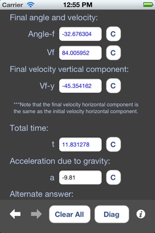 Projectile Calculator screenshot 2