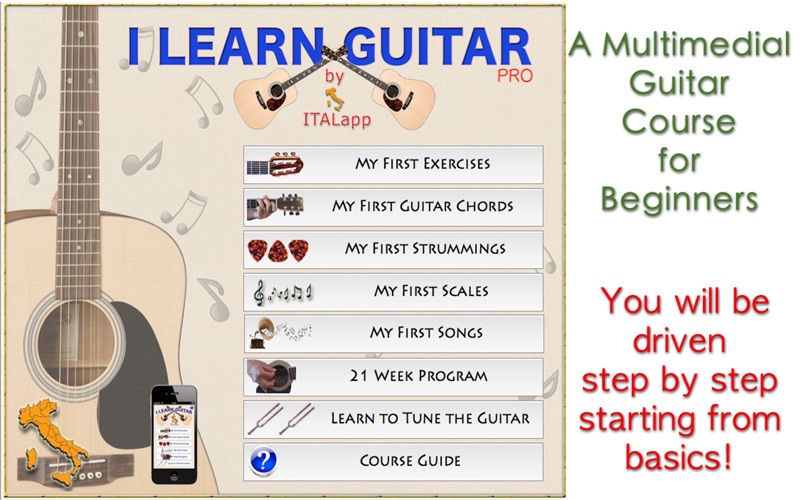 i learn guitar pro - interactive guitar course iphone screenshot 1