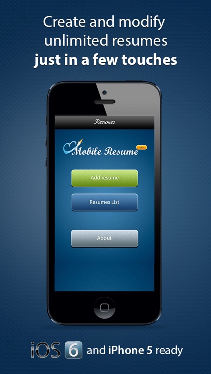 Pocket Mobile Resume PRO for iPhone